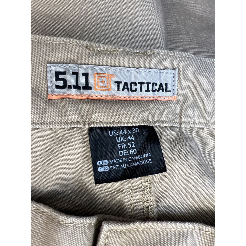 5.11 Tactical Cargo Pants 44x30ā Beige 74251 Cotton Elastic Waist Knee Pad Ready - Picture 5 of 16